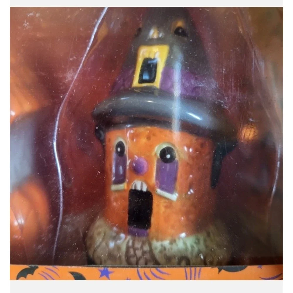 Johanna Parker Transpac Halloween Haunted House Salt Pepper Shakers Pumpkin New